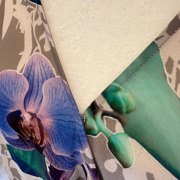 Hale Bob Orchid Print Silk Wrap Blouse - XL - NWT - Picture 2 of 12